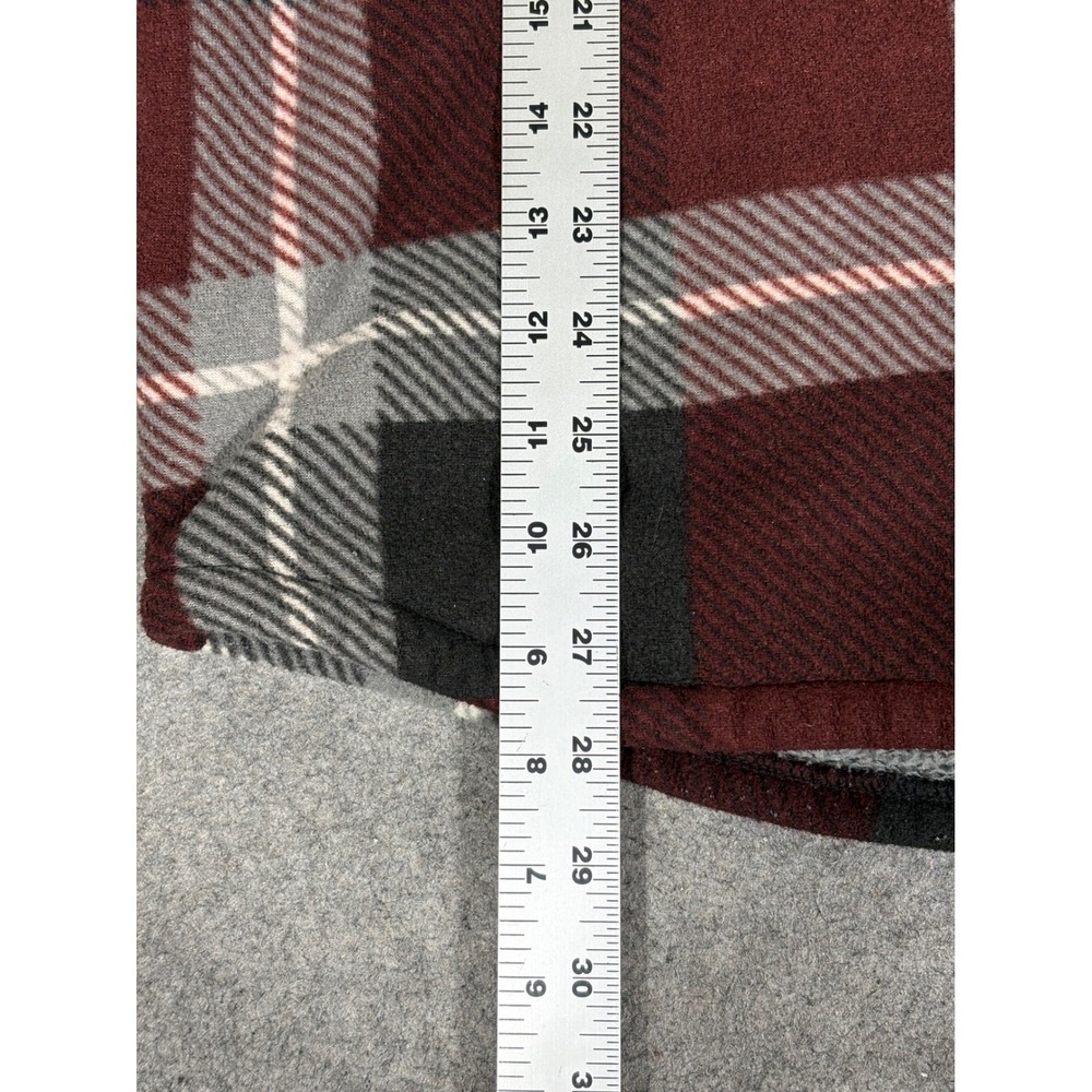 Freedom Foundry Mens Fleece Lined Flannel‎ Shirt Jacket Burgundy Plaid Large L - Picture 4 of 7